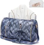 STHMEOOHT Convertible Garment Duffel Bag for Travel, 2-in-1 Foldable Travel Bag with Shoe Compartment, 20.5x10x12.5Inch Carry On Weekender Bags for Men Women Business Trip, Vacation, Graduation, Blue