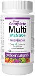 Webber Naturals Most Complete Multi For Men 50+, 90 Capsules, One-Per-Day, Over 55 Vitamins, Minerals, and Whole Food Fruit and Vegetable Sources per Capsule, Vegetarian