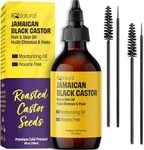 IQ Natural Jamaican Black Castor Oil for Eyelashes and Eyebrows, Jamaican Black Castor Oil Organic Cold Pressed Hexane Free, Castor Oil Eyelash Growth, Castor Oil Eyebrow Growth, – 4oz + 4 Brushes