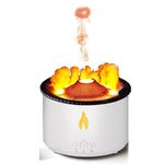 DesiDiya Flame Diffuser Atmosphere Light Humidifier with Volcano Effect - Portable Noiseless Aromatherapy Machine with Auto Shut-Off, Essential Oil Diffuser for Home and Office