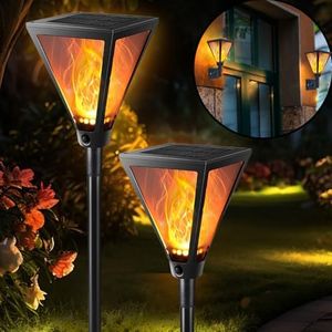 PADTIC Solar Outdoor Torch Lights with Flickering Flame, 94 LED Waterproof Solar Powered Garden Lights for Outside Patio Pathway Yard Halloween Decor