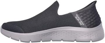 Skechers Men's Gowalk Flex Slip-ins-Athletic Slip-on Casual Walking Shoes | Air-Cooled Memory Foam Sneaker, Dark Grey, 10