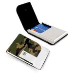 OFIXO Premium Metal (Army) Stylish Executive Credit/Debit/ATM/ID/Visiting Super Sleek, Sturdy || 6 Card Holder 9.5cm X 6.7cm X 1.3cm|| for Men's & Women's