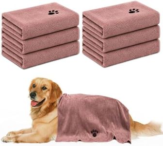 Microfiber Dog Towels 6 Pack, Perfect Shower & Bath Supplies for Dogs
