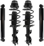 Transit Auto Front Rear Complete Suspension Shocks Strut And Coil Spring Mount Assemblies Kit Replacement For 2012-2017 Hyundai Accent - Left Right Side (Driver Passenger) K78M-100166