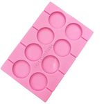 UG LAND INDIA 8-Capacity Jumbo Round Silicone Lollipop Molds, Chocolate Hard Candy Mold with Sucker Sticks for Baking