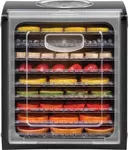 Chefman 9-Tray Food Dehydrator Machine Professional Electric Multi-Tier Food Preserver, Dried Meat or Beef Jerky Maker, Fruit & Vegetable Dryer with 9 Slide Out Trays & Transparent Door, Black