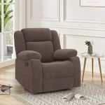 duroflex Avalon Fabric Single Seater Recliner in Saddle Brown Color