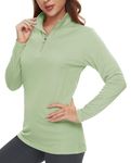 TACVASEN Womens UV Protection Shirts Rash Guard Running Tops Quick Dry Long Sleeve T-Shirt Workout Shirt (XL, Light Green)