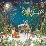 Charity Christmas Cards - Forest Animals Winter Scene with Foil Details - Eco-Friendly and Recyclable - Pack of 10 Cards - By The Great British Card Company