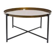 ASPECT Cassia Round Metal Foldable Tray Top Coffee Table, Antique Brass, 75 Dia x 45 H cm