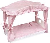 Badger Basket Canopy Doll Bed with Bedding Fits American Girl Dolls, White/Pink