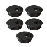 MAHDPRO Desk Grommet 2 Inch (50 mm) Pack of 5-Black ABS Plastic Cable Hole Cover to Arrange Wires & Cords Through Computer Table/Countertops