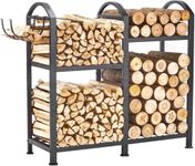 Nestora Home Firewood Rack Indoor with Wood Hooks, 31inch Firewood Rack, Log Racks for Firewood Indoor Firewood Rack, Fireplace Wood Holder Indoor, 11" D x 31" W x 30" H