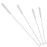 GFDesign Drinking Straw Cleaning Brushes Set Pipe Tube Cleaner Nylon Bristles Stainless Steel Handle 8" 10" 12" Extra Long 10mm 12mm Extra Wide Diameter - Set of 4