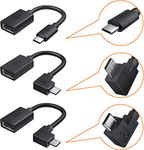 CableCreation Micro USB OTG Cable, (3 Pack) Micro B Male to USB 2.0 A Female OTG(On-The-Go) Cable, Assorted by Micro USB Angle Direction, (Straight, Left Angle, Right Angle), 15CM/ Black