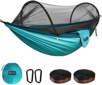 Chihee Ultra-Light Travel Camping Hammock Pop-up Net Hammock 660lbs Load Capacity,Breathable,Quick-Drying Parachute Nylon 2 Premium Carabiners,2 Tree Slings Included for Outdoor Backpacking Hiking