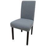 Leeyunbee Set of 4 Stretch Dining Chair Covers, Jacquard Spandex Dining Parsons Chair Slipcover, Removable Washable Chair Protector, Chair Seat Cover, for Dining Room, Wedding, Hotel, Banquet (Grey)