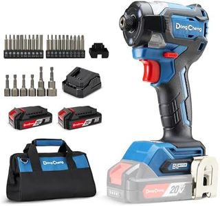 Dong Cheng 20V Brushless Impact Driver, 1840in-lbs Torque(2x2.0Ah) | 1840in-lbs Torque, 3200RPM, 4300IPM, 1/4" Hex Chuck, 2x2.0Ah Batteries, 4 Work Modes for Home Improvement and DIY Projects