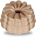 Baker's Secret for Fluted Cake Pan, Fluted Cake Pans, Perfect for Fluted Cakes, Die Cast Aluminum Cake Pans, 2 Layers Non-stick Coating, Novelty Cake Pan - The Cast Aluminum Collection (Petal)