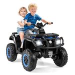 Costzon 2-Seater Kids ATV, 24V Four Wheeler Quad Electric Vehicle w/4 Motors, Soft Start & Spring Suspension, LED Lights, Music, Toddler Kids 4 Wheeler Ride on Car Toy for Boys Girls Aged 3-8 (Blue)