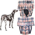 FINNERO Ballerina Dog Diaper – Washable, Reusable, Leak-Proof – Heat, Period & Urine Incontinence Protection – Comfortable, and Stylish Design – Adjustable Fit for Female Dogs – Small, Checkered