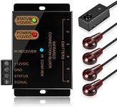 IR Repeater Blaster System Hidden Infrared Remote Control Extender Kit - Dual Head Emitter with 10ft Cable Receiver Operate Up to 12 Audio/Video (A/V) Components for Home Theater LCD TV Display