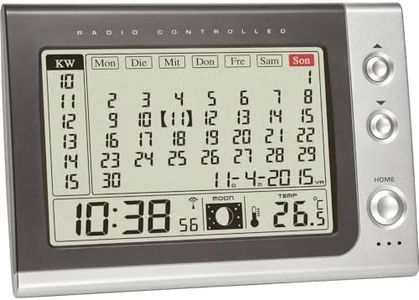 TFA Dostmann 60.2529.54 Radio-Controlled Alarm Clock with Monthly Calendar