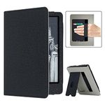 RSAquar Kindle Paperwhite Case for 11th Generation 6.8" and Signature Edition 2021 Released, Premium PU Leather Cover with Auto Sleep Wake, Hand Strap, Card Slot and Foldable Stand, Dark Gray