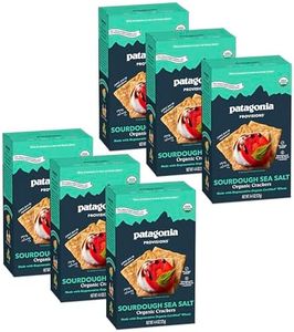 Patagonia Provisions Organic Sourdough Sea Salt Crackers (6 Pack) – 3g Plant Protein Per Serving – Made with Wheat Flour & Sea Salt – Non-GMO, No Added Sugar - Crispy & Crunchy