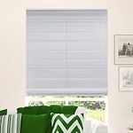 Calyx Interiors Cordless Fabric Roman Shades Light Filtering with White Backing, Light Gray, 22 Inch Width X 60 Inch Height