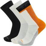 Merrell Men's and Women's Wool Everyday Hiking Socks - 3 Pair Pack - Cushion Arch Support & Moisture Wicking, White Assorted, Medium-Large