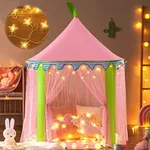 Tiny Land Princess-Tent with Star Lights & Carry Case, Pop Up Play-Tent, Princess Castle Indoor Playhouse, Foldable Kids Play Tent Outdoor, Toddler-Tent for Girls