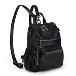 UTO Women Tassel Backpack Purse Vegan Leather Convertible Ladies Travel Bag Removable Shoulder Straps Black