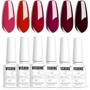 Vishine Burgundy Red Gel Nail Polish Set of 6 Colors Purple Red Dark Wine Bright Red Gel Polish Kit UV LED Soak Off Nail Polish Home DIY Manicure Nail Salon Varnish 8ml