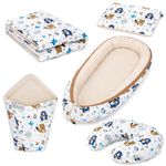 Peti Bebe 5-in-1 Baby Nest Set + Duvet + Pillow + Swaddle Sleeping Bag + Nursing Pillow