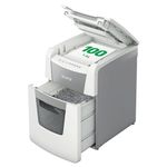 Leitz IQ Autofeed Small Office Micro Cut Paper Shredder P5, Automatic, 100 sheet, 34 Litre Bin Capacity, White, 80120000