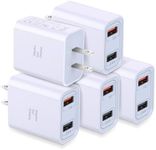 USB Wall Charger Block, Costyle 5 Pack 30W Dual Ports USB Quick Fast Charger 3.0 & 5V 2.4A Fast Charging Block Compatible Samsung Galaxy S10 S9 S8 Plus S7 Edge, iPhone Xs 8 7 Plus, Pixel (White)