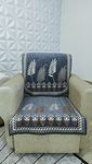 KREEVA Laser Cut Velvet Chenille Sofa Cover | for 5 Seater (3+1+1) Sofa | (Venue Grey_2, 6 Piece Set) | Sofa Slipcovers