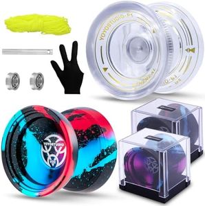 YOYOSTUDIO Pro Yoyo 2 Pack (V22 & P1)‌ - Convertible Responsive/Unresponsive Yoyo for Kids 8-12 & Adults, Professional Plastic/Metal Trick YoYos with 10 Yo-Yo Strings + 2 Case + Bearing Kit