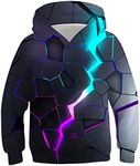 AIDEAONE Boys Girls Hoodies Unisex Novelty Sweatshirt Geometric Hoodies Cool Hooded Sweatshirt for 12-13Y