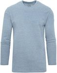 True Classic Long Sleeve Crew Shirt for Men. Premium Fitted Mens Crew Neck Shirt for Men. Heather Indigo