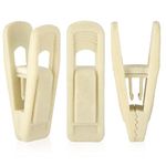 Tinfol Velvet Hangers Clips, 24 Pack Beige Pants Velvet Clips, Clothes Hanger Clip, Strong Finger Flocked Clips Perfect for Use with Slim-line Clothes Velvet Hangers