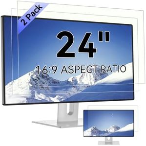[2-Pack] 24 Inch Computer Blue Light Blocking Screen Protector for 16:9 Widescreen Monitor, Anti Glare Anti-UV Eye Protection Desktop PC LED Monitor Filter, Removable Anti-Scratch Screen Film 24in