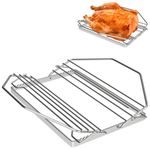 EasiBBQ Adjustable Turkey Roast Rack for Grill or Smoker, Poultry Wire Roasting Baking Broiling Rack for Turkey, Turkey Roasting Stand Accessories