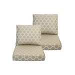 COZYVIDA Indoor/Outdoor Deep Seat Patio Cushions: Resilient Foam Filling, Weather Resistant Patio Cushions,seat(24x27.5x4.5 inch),Back(27x25 inch) 2 Sets,Toffee Trellis