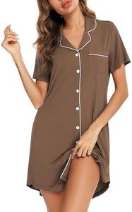 Leikar Button Nightgowns For Women Short Sleeve Maternity Nightgowns Sleep Shirts M