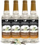 Syruvia 4 Pack Vanilla Syrup for Coffee – Smooth Vanilla Coffee Syrup Flavor, 25.4 fl oz, Kosher, Gluten Free, Perfect for Vanilla-Infused Coffee, Drinks, Desserts, and More, No Coloring,