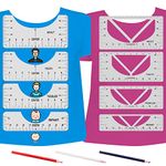 Daily Treasures 11 Pack T-Shirt Alignment Ruler Set (V & U Neck) Acrylic T Shirt Ruler, 4Pack 2-in-1 T-Shirt Ruler Guide+4Pack Crew Neck Tshirt Ruler Guide+3Pcs Mark Pencil, Shirt Ruler Front Back