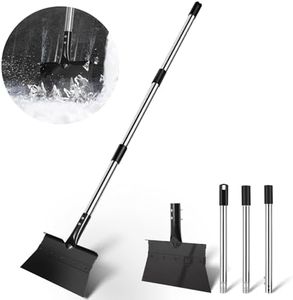 Snow Shovel, Flat Shovel, Ice Scraper, 54" Heavy Duty Steel Snow Ice Shovel for Sidewalk, Garden Cleaning Scraper, Weed Removal Remover Tool for Lawn Edging, Driveway Weeding Tool, Adjustable Handle